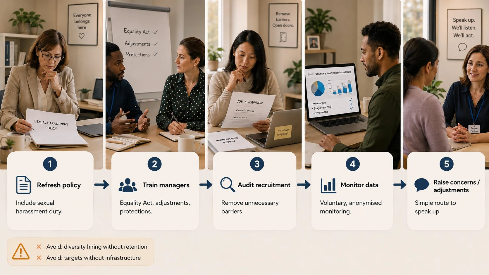 Five-step EDI action plan for organisations starting out